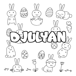 Coloración del nombre DJULYAN - decorado Pascua