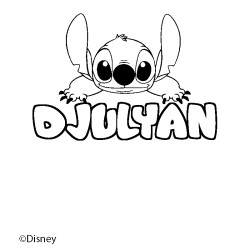 Coloración del nombre DJULYAN - decorado Stitch