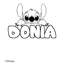 Coloración del nombre DONIA - decorado Stitch