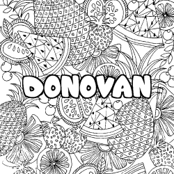 Coloración del nombre DONOVAN - decorado mandala de frutas