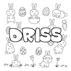 Coloración del nombre DRISS - decorado Pascua
