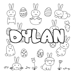 Coloración del nombre DYLAN - decorado Pascua
