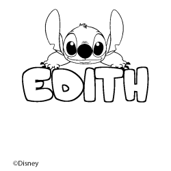 Coloración del nombre EDITH - decorado Stitch