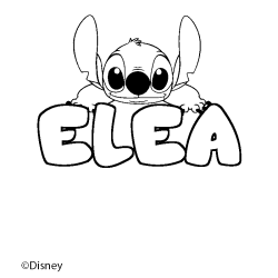 Coloración del nombre ELEA - decorado Stitch