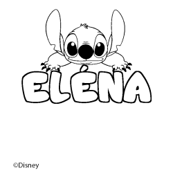 Coloración del nombre ELÉNA - decorado Stitch