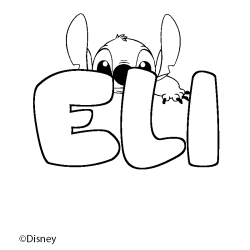 Coloración del nombre ELI - decorado Stitch