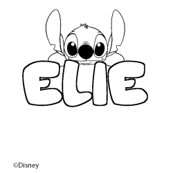 Coloración del nombre ELIE - decorado Stitch