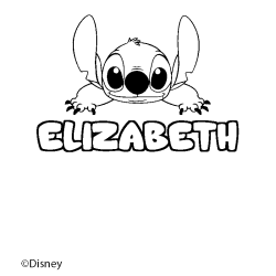 Coloración del nombre ELIZABETH - decorado Stitch