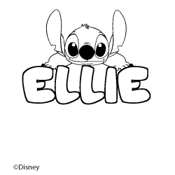 Coloración del nombre ELLIE - decorado Stitch