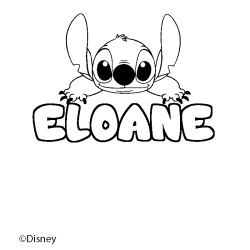Coloración del nombre ELOANE - decorado Stitch