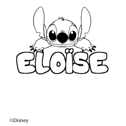 Coloración del nombre ELOÏSE - decorado Stitch