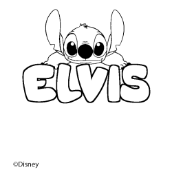 Coloración del nombre ELVIS - decorado Stitch