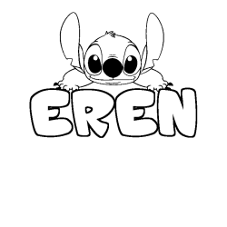 Coloración del nombre EREN - decorado Stitch