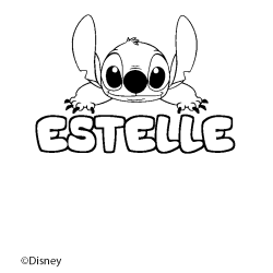 Coloración del nombre ESTELLE - decorado Stitch
