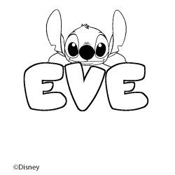Coloración del nombre EVE - decorado Stitch