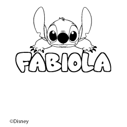 Coloración del nombre FABIOLA - decorado Stitch