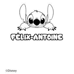 Coloración del nombre FÉLIX-ANTOINE - decorado Stitch