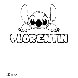 Coloración del nombre FLORENTIN - decorado Stitch