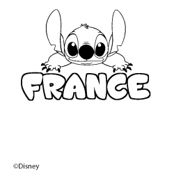 Coloración del nombre FRANCE - decorado Stitch