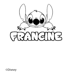 Coloración del nombre FRANCINE - decorado Stitch