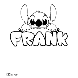 Coloración del nombre FRANK - decorado Stitch