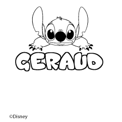 Coloración del nombre GERAUD - decorado Stitch