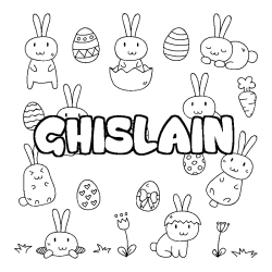 Coloración del nombre GHISLAIN - decorado Pascua