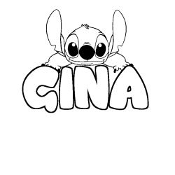 Coloración del nombre GINA - decorado Stitch