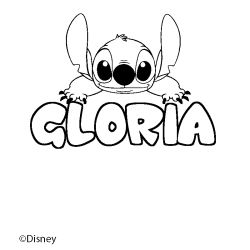 Coloración del nombre GLORIA - decorado Stitch