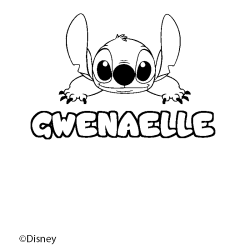 Coloración del nombre GWENAELLE - decorado Stitch