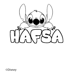 Coloración del nombre HAFSA - decorado Stitch