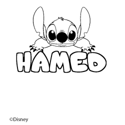 Coloración del nombre HAMED - decorado Stitch