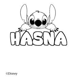 Coloración del nombre HASNA - decorado Stitch