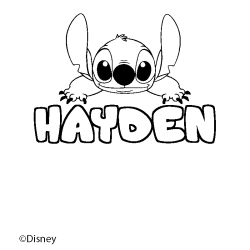 Coloración del nombre HAYDEN - decorado Stitch