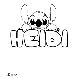 Coloración del nombre HEIDI - decorado Stitch