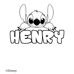 Coloración del nombre HENRY - decorado Stitch