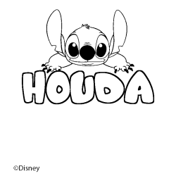 Coloración del nombre HOUDA - decorado Stitch