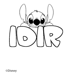 Coloración del nombre IDIR - decorado Stitch