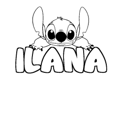 Coloración del nombre ILANA - decorado Stitch