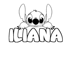Coloración del nombre ILIANA - decorado Stitch