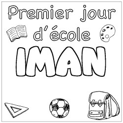 Coloración del nombre IMAN - decorado primer día de escuela