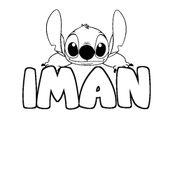 Coloración del nombre IMAN - decorado Stitch