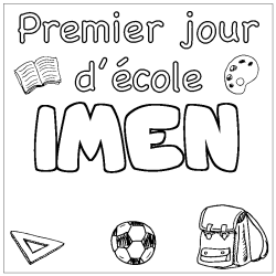 Coloración del nombre IMEN - decorado primer día de escuela