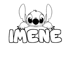 Coloración del nombre IMENE - decorado Stitch