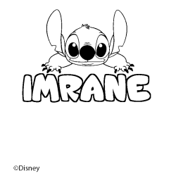 Coloración del nombre IMRANE - decorado Stitch