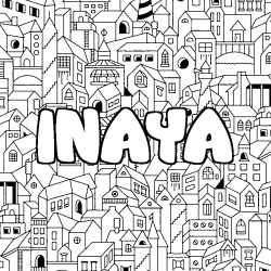 Coloración del nombre INAYA - decorado ciudad