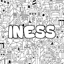 Coloración del nombre INESS - decorado ciudad