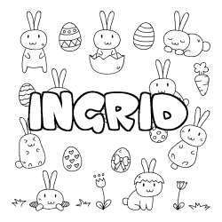 Coloración del nombre INGRID - decorado Pascua