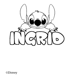 Coloración del nombre INGRID - decorado Stitch