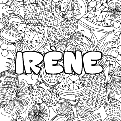 Coloración del nombre IRÈNE - decorado mandala de frutas